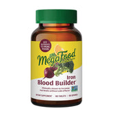 MegaFood Blood Builder bottle front shows gentle iron support for daily energy.