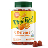 MegaFood C Defense gummies in a tangy citrus jar for immune support
