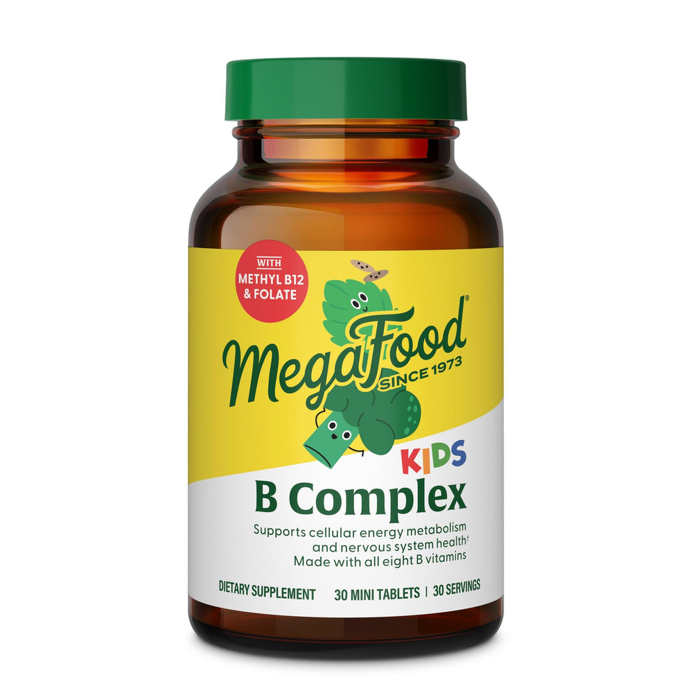 MegaFood Kids B Complex tablets close-up for daily energy support