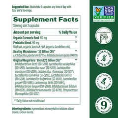 Closeup of MegaFood Megaflora capsules for digestive health