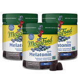 MegaFood Melatonin Gummies berry flavor bottle front for a soothing nightly routine.