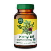 MegaFood Methyl B12 tablets in bottle for energy support and daily wellness.