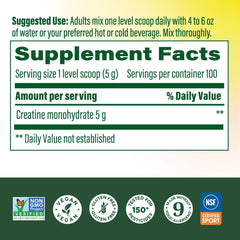 MegaFood creatine powder scoop highlights easy mixing with water or juice