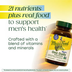 MegaFood bottle label highlights 60 tablets for daily nutrition