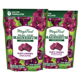MegaFood Relax + Calm soft chews bottle closeup shows grape flavor for daily calm