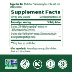 MegaFood Superfood Mushroom Stress Relief capsules closeup for convenient daily use