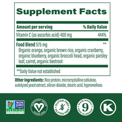 MegaFood Ultra C 400 mg tablet closeup: easy-to-swallow vitamin C for everyday wellness.