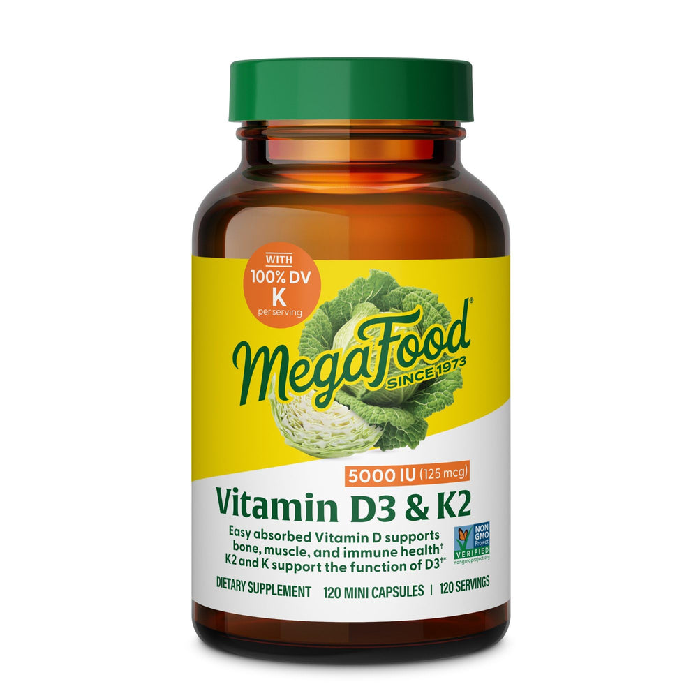 MegaFood Vitamin D3 5000 IU bottle showcasing vegetarian daily support