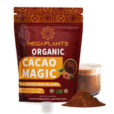 MEGAPLANTS Cacao Magic bottle pour shows convenient daily energy boost.