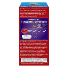 MegaRed hyaluronic acid boost softgel emphasizing joint lubrication support.