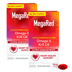 MegaRed Ultra Concentrate 750mg bottle showing convenient daily omega-3 intake