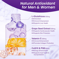 MEGNETA liposomal glutathione grape flavor close-up for daily wellness.
