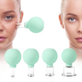 Meifuly facial cupping set with four green cups for full-face massage