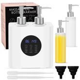 Meifuly massage oil warmer front view with dual bottles for spa sessions