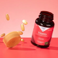 Melaleuca women's multivitamin daily routine image shows morning use with breakfast