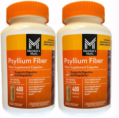 Member's Mark fiber capsules 2Pack bottle shows long-lasting daily fiber support