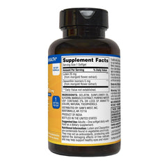 Close-up of Member's Mark lutein zeaxanthin softgels highlighting carotenoid blend for eye health