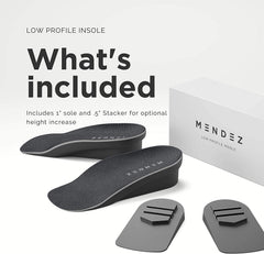 Mendez premium height insole three-quarter-length design fits more shoes