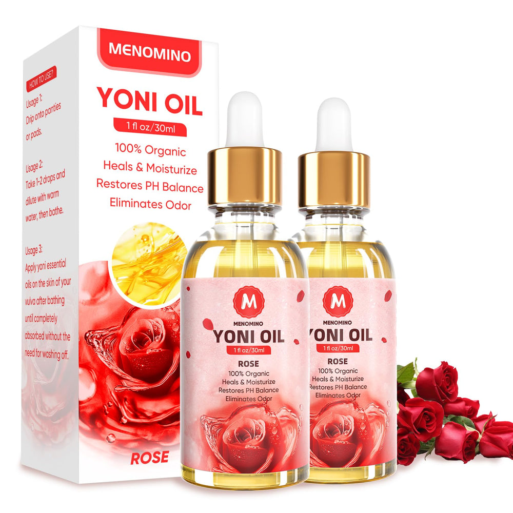 MENOMINO Rose Yoni Oil bottle for daily intimate care and moisture