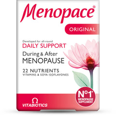 Menopace Original 90 tablets packshot for daily nutrition support.