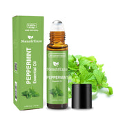 MenstrEaze peppermint roll-on compact bottle for on-the-go relief.