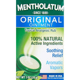 Mentholatum Ungüento Original en tubo para alivio aromático de pecho y músculos