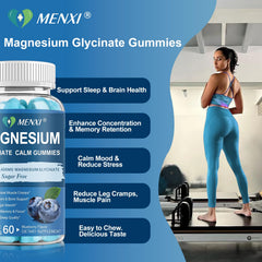MENXI Magnesium Gummies packaging front highlights vegan sugar-free formula.