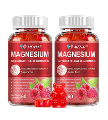 MENXI Magnesium Gummies raspberry bottle for calm mood support and daily use.