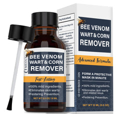 MEOLY Bee Venom Wart Remover bottle with precision applicator for targeted treatment