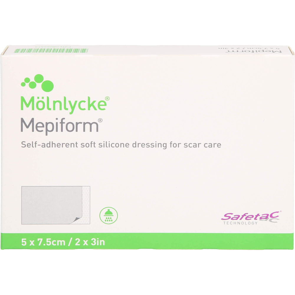 Mepiform 5x7.5 cm bandage on skin for scar care, discreet wear