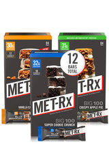 MET-Rx Big 100 Colossal variety pack with Super Cookie Crunch, high-protein snack