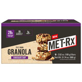 MET-Rx Big 100 Granola Bar chocolate chip in pack, convenient meal replacement