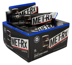 MET-Rx Colossal Cookie Crunch packaging for on-the-go nutrition.
