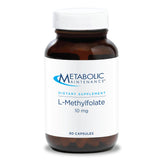 Metabolic Maintenance L-Methylfolate 10 mg bottle with label for daily use.