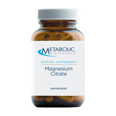 Metabolic Maintenance magnesium citrate capsules bottle front view for daily use.