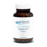 Metabolic Maintenance Vitamin D-3 2000 IU bottle for daily bone and immune support.