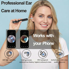 METACHOICE otoscope camera view in HD 5.0MP with LEDs for clear visibility.