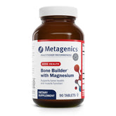 Metagenics Bone Builder Magnesium bottle supports daily mineral balance for bone wellness.
