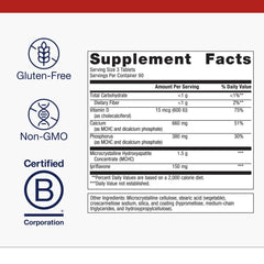Tablets close-up of Bone Builder Prime showing the calcium complex