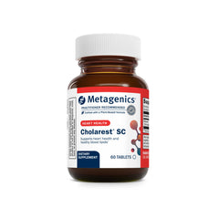Metagenics Cholarest SC tablet front with 10 mg policosanol for blood flow support.