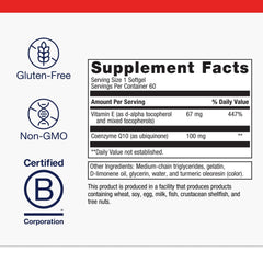 Metagenics CoQ10 ST-100-100 mg label closeup highlights formula.