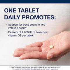 Metagenics D3 2000IU label detail highlighting isoflavone ingredient.