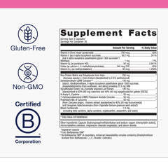 Metagenics EstroFactors tablets close-up emphasizing convenient daily capsules for estrogen balance support.