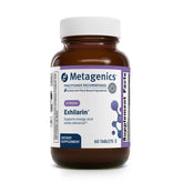 Metagenics Exhilarin bottle front view supports energy and stress tolerance.