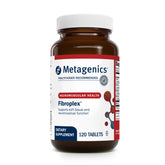 Metagenics Fibroplex bottle front view highlighting label for neuromuscular support