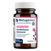 Metagenics HerWellness Estrovera bottle for daily hormone-free relief support.