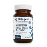 Metagenics Intrinsi B12-Folate bottle on a clean surface for daily energy support.
