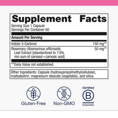Metagenics Meta Indole-3-Carbinol capsules closeup for daily antioxidant-friendly wellness