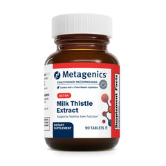 Metagenics Milk Thistle Extract bottle front for liver support.