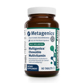 Metagenics Multigenics orange-chewable tablet in bottle for daily energy support